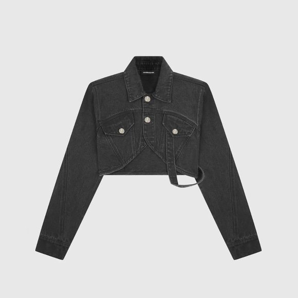 Maniere De Voir Cropped Carpenter Denim Jacket - Picture 1 of 9